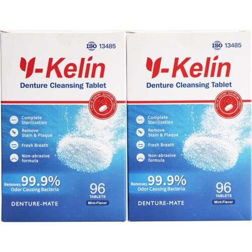 Y-Kelin Denture Cleansing Tablets 192 tabs denture cleansers tablets Sterilize and remove plaque