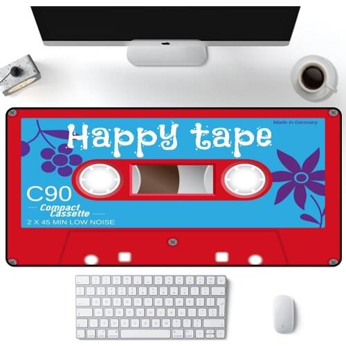Funny Deskmat Cassette Retro Record Tape PC Cool Mouse Pad Red Cute Mat of gaming Table Mats Computer Mousepad XL Mini Pc
