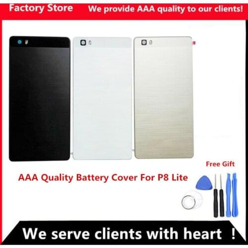 Q&Y QYJOY Battery Back Cover For Huawei P8 Lite Door Case For HUAWEI P8 Lite Housing Replacement + Back Camera Glass Lens Case