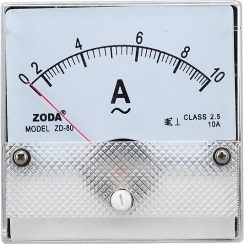 1PC 80-A 10A 30A AC Direct Analog Meter Panel Gauge AC AMP Current Meter 80*80MM Square Amperimetros Pointer
