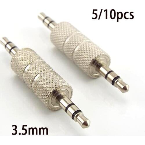 3.5mm Jack to Jack Straight Adapter Connector Real Audio Converter 3.5mm 3 Pole Earphone Male Plug Extanded Wire Adapter