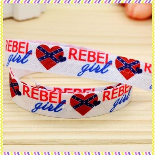 5/8'' Free shipping Fold Elastic FOE flag printed headband headwear hairband diy decoration wholesale OEM P4633