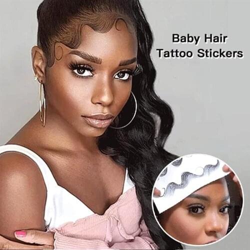 5 Styles Fashion Baby Hair Tattoo Stickers Creating The Seriously Real Baby Hairs For You Hairline Sticker