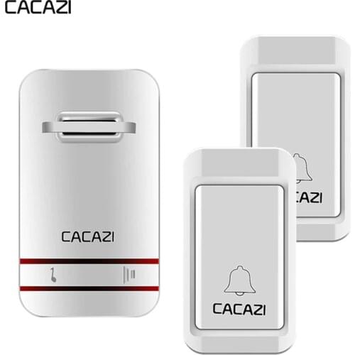 CACAZI Smart Self-powered Wireless Doorbell No Battery Waterproof Button US EU UK Plug Home Cordless Bell 38 Chimes 3 Volumes