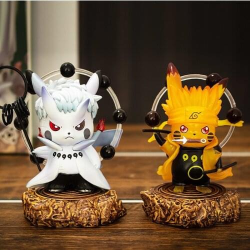Anime Pokemon Pikachu Cosplay Naruto Series Hatake Kakashi Gaara Uzumaki PVC Action Figure Figurine Statue Model Toy