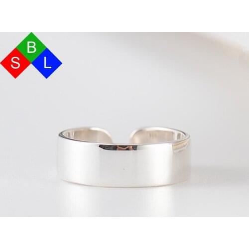 Red Trees Brand Fine Jewelry Adjustable Plain Silver Band Rings ,Size 5-7