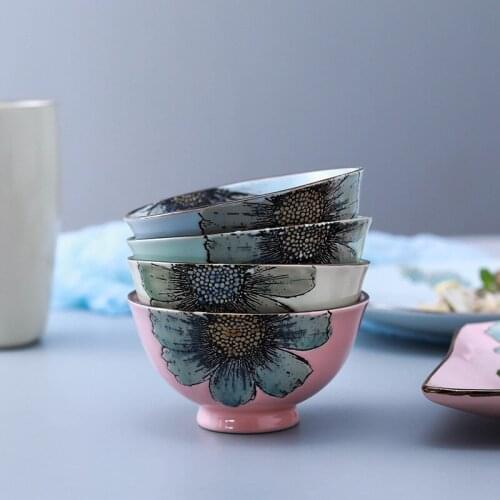 Creative Japanese rice vegetable salad bowl childrens meal small household soup noodle multi-purpose ceramic ramen tableware