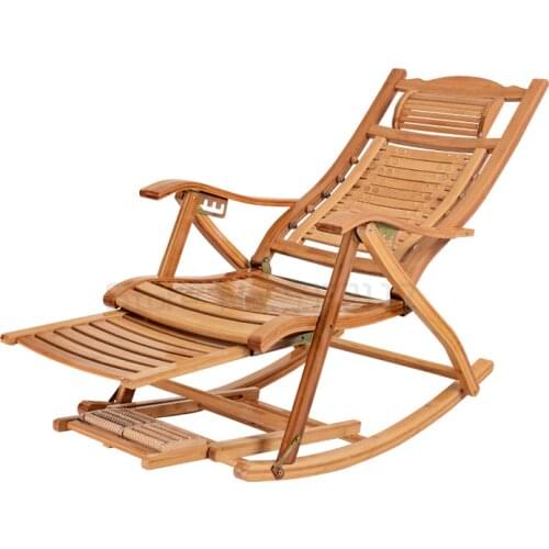 Rocking chair adult balcony Bamboo Chair Recliner folding lunch break nap cool chair summer bamboo chair