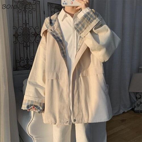 Jackets Women Retro Loose Zipper Hooded Spring College Harajuku Trendy All-match Cozy Minimalist Classic Leisure Unisex Outwear