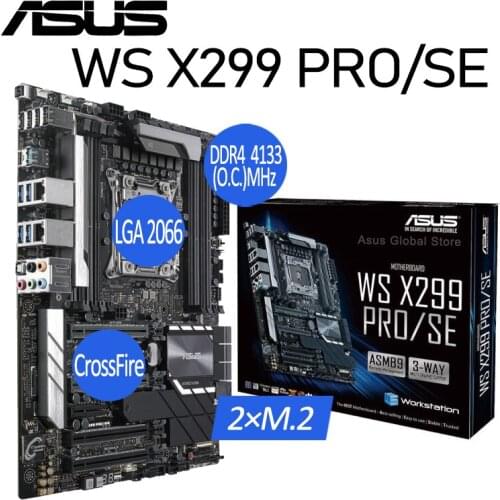 Asus LGA 2066 WS X299 PRO/SE Intel X299 Motherboard PCI-E 3.0 DDR4 128GB 2066 Motherboard ATX Crossfire X Placa-mãe Way SLI New