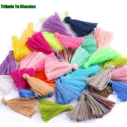 50PC Mini Cotton Thread Fabric Tassel 3CM DIY Pendant Jewelry Bracelet Key Making Fringe Trim Craft Tassels Sewing Accessories