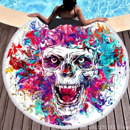 Fashion Color Motorcycle Skeleton Print Bath Towel Microfiber Bath Towel Adult Children Quick Dry Water Travel Beach Towels