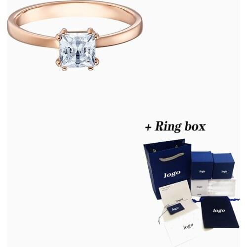 Fashion Accessories Swa Ring New Attract Ring Rose Gold Elegant Decoration Ladies Engagement Ring Jewelry Gift Free Shipping