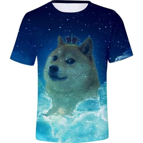 Fashion Starry Sky Funny Cute Dog Print 3d T Shirts Hip Hop Men Women T-shirt Tops Short Sleeve Unisex 3D T-shirts Tee Shirt 4XL