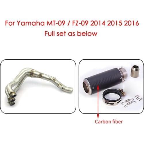 MTCLUB For Yamaha MT-09 FZ-09 MT09 MT 09 FZ 09 2014 2015 2016 Motorcycle Modified Muffler Exhaust Contact Middle Pipe Set