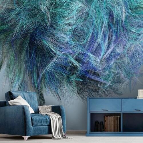 Custom Any Size Mural Wallpaper Modern Simple Abstract Colorful Line Wall Painting Living Room Self-Adhesive Waterproof Stickers