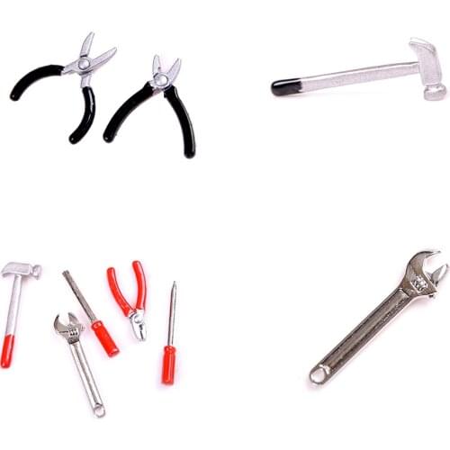 Delicate 1/12 Metal Hand Tools Set Dolls House Furniture Miniature Toys gifts