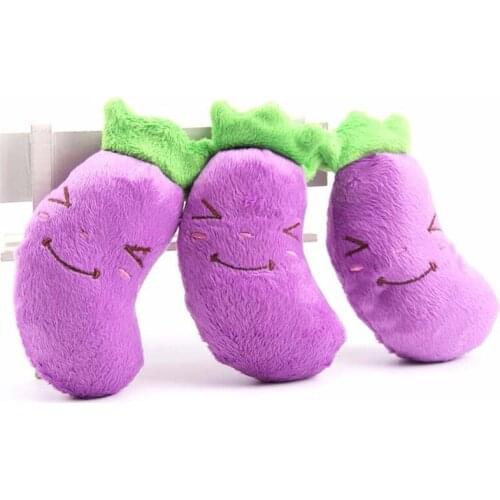 New Eggplant Shape Dog Plush Squeaky Toys Funny Model Soft Plush Material Dog Chew Toys Puppy Chew Toys Pet Supplies