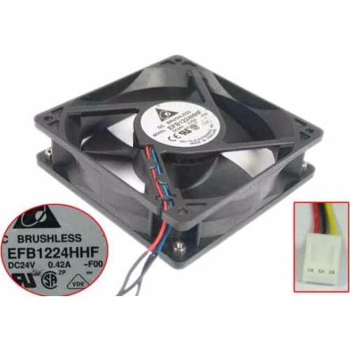 Detla Electronics EFB1224HHF F00 DC 24V 0.42A 120x120x32mm Server Cooling Fan