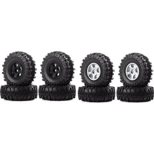 For Axial SCX24 1/24 RC Crawler Car 4PCS 1.0 Metal Beadlock Wheel Rims Tire Tyres Set Upgrade Parts Accessories