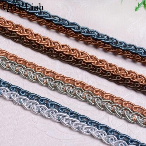 QGVLish 15M/lot 1.3cm Wide Curtain Lace Trims Belt Ribbons DIY Sewing Sofa Stage Tablecloth Clothing Chair Edge Lace Trim Decor