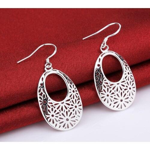 Pretty nice fashion beautiful charms women 925 Sterling silver Earring Jewelry cute wedding gift factory price free shipping