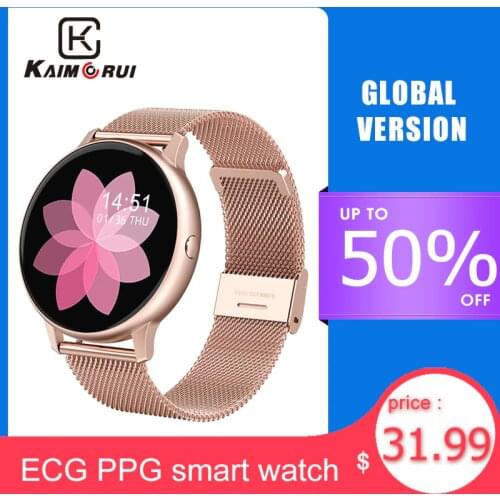 Kaimorui Smart Watch Women ECG Heart Rate Blood Pressure Measurement 1.3"HD Bluetooth 5.0 Smartwatch Men For Xiaomi IOS Android