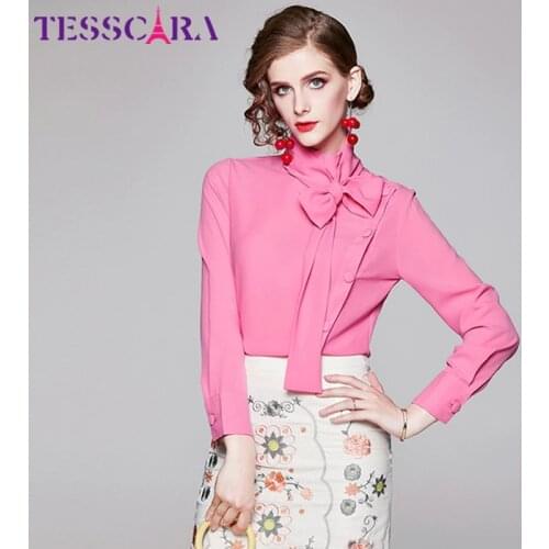Розовые блузки TESSCARA China At AliExpress
