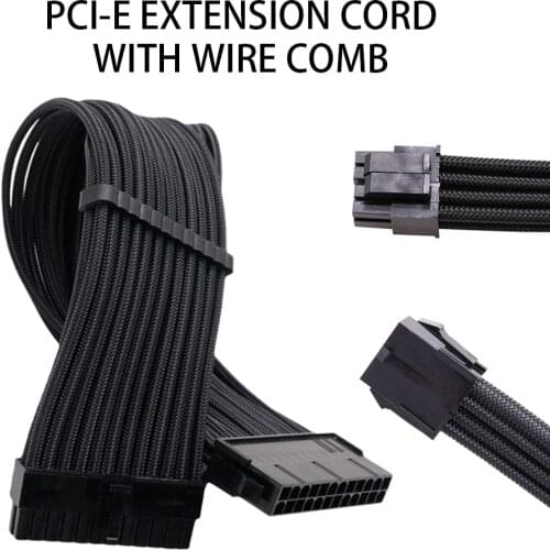 Computer Power Cord Set 1Pcs ATX 24Pin/EPS 4+4Pin/PCI-E 8Pin/PCI-E 6Pin Nylon Braid Power Extension Cable