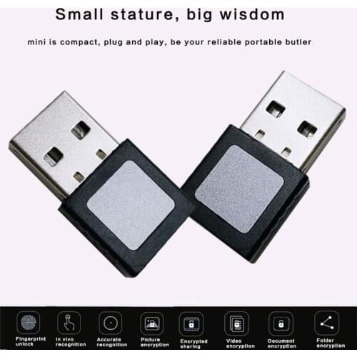 USB Fingerprint Reader Portable 360° Touch Speedy Matching Security Key Biometric Fingerprint Scanner Support Windows10