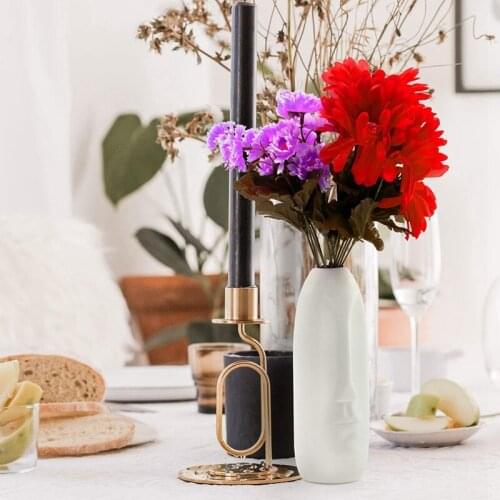 Face Vase, Head Vase, Centerpiece Flower Vase Decorative White Bud Vase Modern Arts Abstraction Vase Ceramic Planter