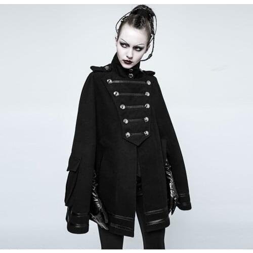 Military Uniform Cloak Punk Rave Sexy Women Gothic cosplay Cape Jacket,cool performance clothing