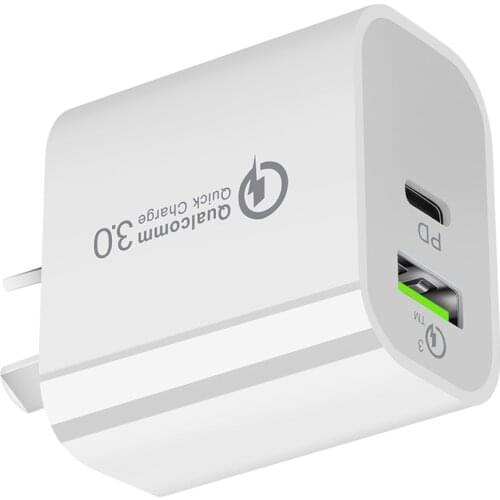 PD QC3.0 Mobile phone Fast charger 20W USB charger plug PD charging plug For Type-c For EU US UK AU plug For iphone 12 Pro Max