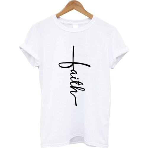 Women T Shirt Summer Short Sleeve Jesus T-shirt Christian Cross Printing Streetwear Ladies Graphic Summer Female