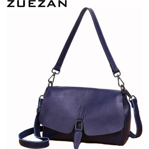-3 USD,Inside 3 compartments, Women Genuine Leather Shoulder Bag, Female Casual 100% Natural Cowhide Cross-body Bags D005