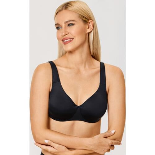 Womens Plus Size Minimizer Seamless Bra Underwire Full Coverage Unlined Underwear