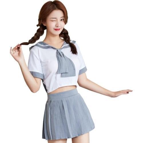 Sexy Lingerie Uniform Set Pure Cute Split Student Uniform Large Size Sexy Girl Student Uniform Pleated Skirt