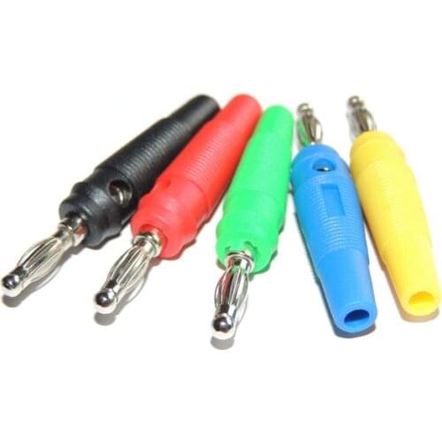 10 Pcs 5 Color Audio Speaker 4MM Nickel Plated Banana Plug Male For Probes Binding Post