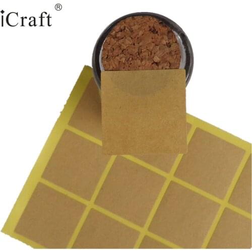 1200pcs Blank Kraft Seal Sticker Squre Blank DIY Seal adheisive Point Sticker Kraft Paper Mark Sticker Price Sticker