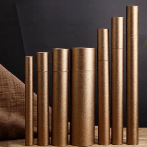 20pcs Paper Incense Tube Bronze Incense Barrel Small Storage Box for Joss Stick Convenient Carrying Container
