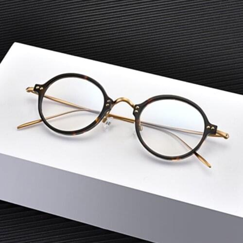 2021 Japanese Design Retro Round Pure Titanium Spectacle Glasses Frame Myopia Prescription Men Women Ultra-light Eyeglasses