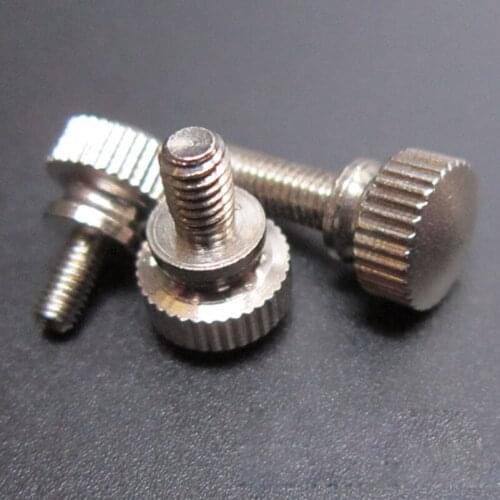 3pcs M5 M6 brass nickel plated hand knurled screws steps high head knob bolts computer case screw handle bolt 8mm-20mm length