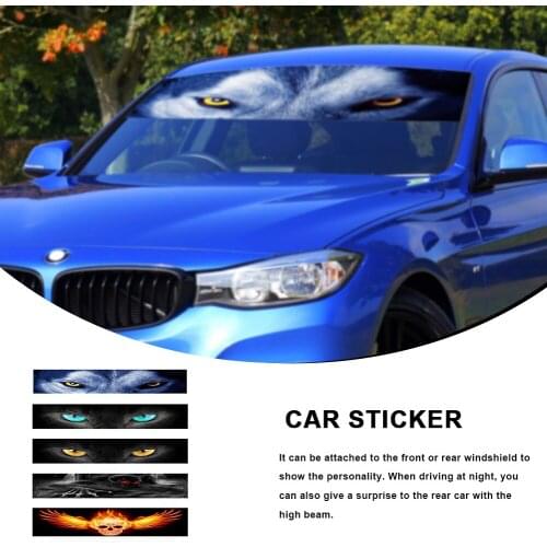 3D Stereo Car Sticker PVC Car Front Anti UV Windshield Cover Summer Rear Car Stickers Front File Stickers Decorative Sun Shade