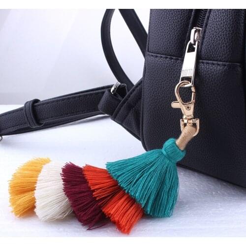 Car Auto Bohemia Colorful Tassel Fringe Dangle Charm Car Keychain Pendant Car Keyring Vehicle Car-styling p# dropship