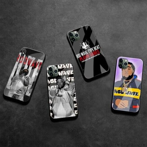 HUAGETOP Rod Wave Painted Phone Case Tempered Glass For iPhone 11 Pro XR XS MAX 8 X 7 6S 6 Plus SE 2020 case