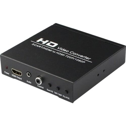 1080P Digital Converter High Definition Video Converter SCART to HDMI-Compatible for HDTV HD