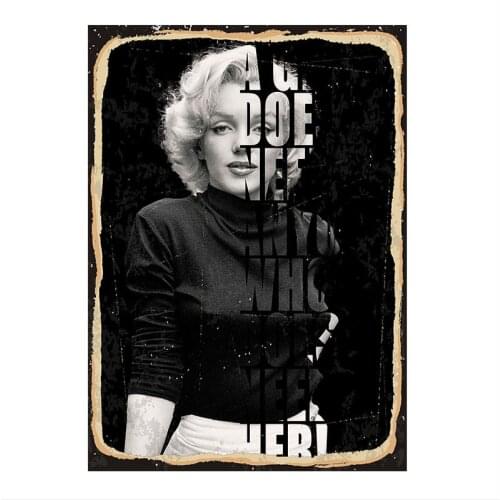 MARİLY MONRO Mdf Table Print Home Decoration Special gift Black White Nostalgic 23*35