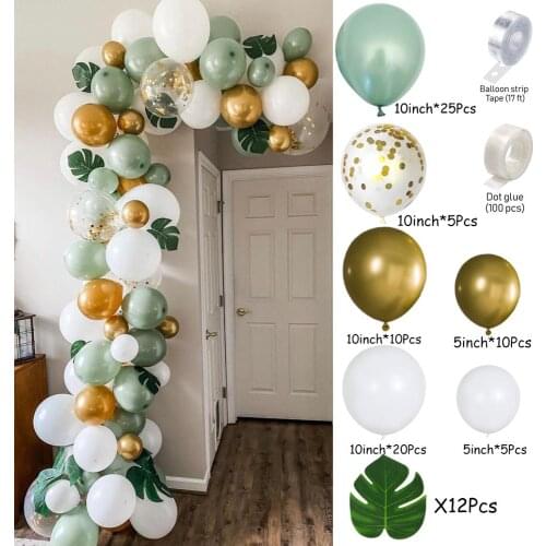 Forest leaf theme Party Decoration Garland Arch Kit Green Balloons For Kids Birthday Party Baby Shower Wedding Decors Globos