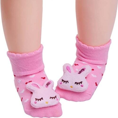 0-18M Baby Anti Slip Socks Cotton Lovely Cartoon Slippers Boots Sock