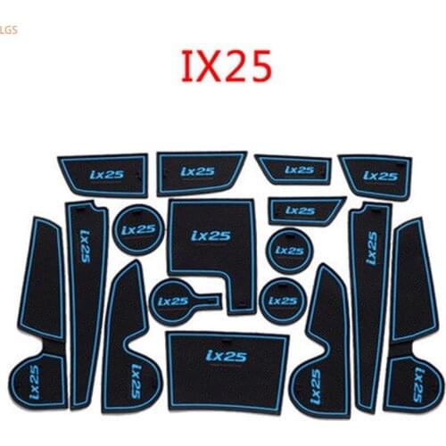 For Hyundai IX25 2015 2016 2017 2018 2019 2020 Door Slot Mat Water coaster Armrest box storage slot mat decoration Car styling
